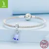 Plata Ziyun Nuevo aceite de gota Flor de campanilla Colgante Accesorios Estambre de flor exquisito Pulsera de plata de ley s925 con cuentas BSC658