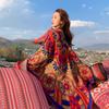 Bufanda Étnica para Mujer Primavera y Otoño Xizang Lago Qinghai Fotografía de Viaje Chal Cálido de Doble Uso Abrigo para Habitación con Aire Acondicionado de Verano