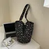 Bolsa de Lona Floral de Nicho Coreano para Mulheres 2025 Verão Novo Grande Capacidade Casual Simples Ombro Transversal para Trabalho