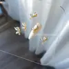 Pendente de Mariposa de Media Ala para Uñas, Accesorios de Circonita para Uñas, Celebridad de Internet Deslumbrante Ojo de Caballo Cristal de Hielo Mariposa de Media Ala Pedrería de Uñas de Lujo