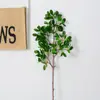 Folha de Galho Mini Banyan Falso Folha de Árvore Falsa Verde Folha Fina de Milão Arranjo de Flores Folha de Árvore Falsa Decorativa