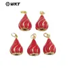 Wt-Jfe153 Lámpara Linda y Exquisita Diseño de Jaula Roja Latón Material Epoxi Colgante Pendientes Personalizados Accesorios para Mujeres