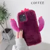 Funda Peluche Cactus Dibujos Animados Hecha a Mano Anticaída Moderna Adecuada para Apple 17/17Pro