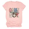 Amazon eBay site independente moda casual feminina dia de jogo luva de beisebol camiseta gola careca manga curta