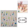 Zhengxiang, nuevas pegatinas de uñas bronceadas transfronterizas, con relieve de pegamento suave, pegatinas de uñas láser 5D con adhesivo personalizado al por mayor