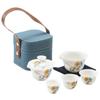 Juego de té de viaje traje porcelana jade grasa de oveja Taza Express portátil para exteriores kung fu una tetera tres tazas regalo de negocios logotipo
