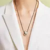 Otoño e Invierno Nuevo Colgante de Gota de Agua de Plata Simple Japonés y Coreano Diseño de Nicho Cadena para Suéter de Moda Versátil de Lujo Ligero de Alta Gama