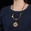 Cuerda de Colgante de Xizang Thangka Tianzhu Zakilam Nudo de Flor de Durazno Cuerda de Colgante Tejida Estilo Étnico Cuerda de Collar Vintage