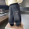 Pantalones vaqueros para niño Q021, nueva colección primavera/otoño, pantalones casuales de moda estilo coreano, elegantes pantalones para bebé para otoño