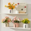 Flores Artificiais Estilo Europeu Flores Falsas Gymnissima em Vasos de Cerâmica Decoração de Mesa para Sala de Estar em Casa Plantas Simuladas Enfeites de Mesa