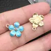 60 Dijes Mixtos para Joyería DIY de Flor de Aleación Esmaltada, Aretes de Perla de Cinco Pétalos de Flor de Cerezo, Accesorios para Orejas, Colgantes para Collares