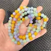 Pulsera de Tres Colores de Jade con Cuentas Redondas Violetas Multicolor, Pulsera y Collar de Múltiples Círculos, Alternativa al Jade, Piedra Preciosa y Cuarzo