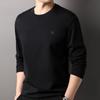 Hengyuanxiang Bordado 260g Algodão Pesado Malha Manga Longa Camiseta Masculina Outono e Inverno 2024 Nova Camisa de Gola Redonda