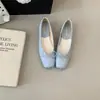 Sapatos Baixos de Bico Quadrado Suaves Estilo Francês para Mulheres, Novidade Primavera/Verão 2026 Sapatilhas de Cetim com Laço, Bico Quadrado, Solado Macio