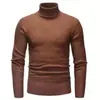 Suéter de Cuello Alto Nuevo Otoño Invierno 2026 para Hombre al por Mayor Estilo Coreano Ajustado Juvenil Color Sólido Suéter de Punto Capa Base