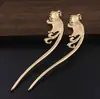 Accesorios para el cabello disfraz antiguo clásico placa de cobre fundido horquilla para el cabello paso ropa china marcapáginas tocado de Fénix