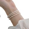 Pulsera de Perlas de Transferencia de Estilo Coreano Perla Natural de Agua Dulce Pulsera de Cuentas de Arroz Pequeñas Pulsera Elástica Pulsera de la Mejor Amiga de Mujer Pulsera Estilo ins