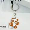 Fofo Desenho Animado Panda Pequeno Borracha Macia de PVC Acessórios Criativos Chaveiro DIY Enfeites Pingentes Enfeites de Chaveiro Pingentes