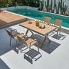 Mesas y Sillas de Madera para Exterior Patio Jardín Exterior Madera Anticorrosiva Pabellón Casa de Huéspedes Impermeable Protector Solar Exterior Madera Plástica Mesas y Sillas de Comedor