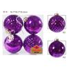 Nuevo juego de bolas navideñas transfronterizas de 10 cm, bola plateada rota, colgante decorativo de plástico galvanizado para árbol de Navidad