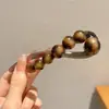 Presilha de Cabelo Semi-Preso de Luxo, Piranha de Cabelo Laço de Verão, Presilha Torcida Não Dolorosa, Presilha de Cabelo Redonda com Pérola para Parte de Trás da Cabeça Feminina