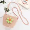 Nova Bolsa de Palha Fashion, Bolsa Fofa de Palha Tecida com Desenhos Animados, Bolsa Pequena Infantil, Bolsa Transversal de Alto Valor para Armazenamento em Viagens ao Ar Livre