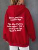 Sudadera con Capucha para Mujer, Estampado de Letras Lisas, Bolsillo Canguro, Cordón, para Sitio Web de Comercio Exterior Independiente