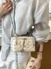Bolso de Moda Acolchado con Cadena Estilo Chanel para Mujer 2026 Modelo Nuevo de Alta Calidad Moderno a la Moda Bolso Pequeño Cuadrado Cruzado Adornado con Pedrería