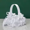 Cesta Pequeña para Dama de Honor de Boda Venta Caliente Europea y Americana Cesta de Flores de Mano para Novia Arrojar Flores Cesta de Flores Pequeña Estilo Europeo