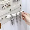 Artefato para Armazenamento de Joias, Brincos, Colares, Bolsas de Pendurar, Acessórios de Cabelo Dobráveis, Argolas de Cabelo e Expositores de Joias na Parede Atrás da Porta