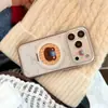 Estilo fofo suporte aplicável para capa de celular iphone18pm Apple 17 15 bordado xadrez urso pequeno 16 moldura colorida