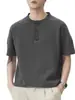 Ropa para Hombre Fengshe / Marca de moda retro americana, camiseta de algodón puro, lavado pesado, manga corta para hombre, ajuste holgado de verano, cuello redondo, manga corta