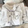 Venda Direta da Fábrica Pijama de Veludo Espesso Coral para Mulheres Outono e Inverno Novo Conjunto Fofo de Duas Peças