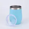 Vasos de Acero Inoxidable para Vino al por Mayor con Tapa, Juego de Vasos Aislados Personalizados, Tazas de Café de Viaje de 12 oz
