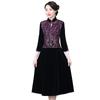 Vestido para Mãe de Casamento Chen Miaoyan Cheongsam Aprimorado Vestido de Casamento para Mãe do Noivo Vestido de Veludo Bordado Venda por Atacado de Fábrica