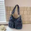 Bolsas Jeans Tendência Transfronteiriças 2026 Nova Moda Patchwork Grande Capacidade Estilosa Ombro Transversal