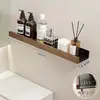 Estante de Almacenamiento para Baño de Nogal Baño Inodoro Escritorio de Lavado Inodoro Pared Estante de Almacenamiento sin Agujeros