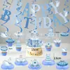 Banner de Cumpleaños Temático de Cuento de Cisne Transfronterizo con Elementos de Princesa y Calabaza, Decoraciones Colgantes Espirales, Toppers y Arreglos para Pastel