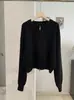 KEKEZOON Cardigan de Tricô com Gola Redonda, Cor Sólida, Ombro Caído e Zíper para Mulheres Outono Inverno Suéter Solto de Manga Longa Tendência 9298