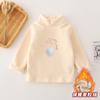 Camiseta Base para Niñas Otoño e Invierno 2022 Nuevo Estilo Occidental Todo Fósforo Bordado Conejo Top Forro Polar Ostgrain Engrosado Ropa para Niños