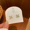 Pendientes de Zirconia con Forma de Pera y Trébol de Cuatro Hojas de Lujo Ligero para Mujer, Pendientes de Flor Delicados y Compactos, Joyería Diaria Suave al Uso al por Mayor