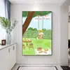 Pintura Decorativa Casual para Sala de Estar de Color Dopamina Estilo Matisse Arte de Pared con Sensación de Pintura al Óleo para Entrada, Comedor y Espacios Únicos de Alojamiento