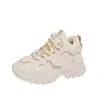 Zapatos de Invierno de Caña Alta con Forro de Felpa estilo Papá para Mujer, Versátiles de Estilo Coreano, Zapatos Nuevos de Algodón Cálidos con Suela Gruesa, Tenis con Suela Gruesa para Aumentar la Altura para Mujer