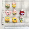 Acessórios de Joia de Resina Desenho Animado Bob Esponja Brilhante DIY Cola de Creme Grampo de Cabelo Ímã de Geladeira Buraco Material de Sapato