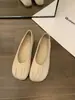 Sapatos Suaves de Brisa Noturna com Solado Plano para Mulheres, Sapatos com Solado Macio Que Não Cansam os Pés, Sapatos Tipo Colher de Feijão Verde