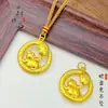 Tienda de Oro Mismo Estilo Alta Retención de Color Arena Antigua Oro Serpiente y Conejo Colgante Nuevo Estilo Chino Año del Zodiaco Serpiente Colgante para Mujer