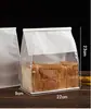 Saco para pão de forma de grau alimentício com selagem de borda enrolada, selagem de arame de oito lados, autoportante, transparente, com janela, saco de embalagem para panificação