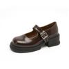 Zapatos Mary Jane de Piel de Oveja para Mujer 2026 Primavera Nuevo Estilo Retro Británico Zapatos Pequeños de Cuero Casual Versátil Zapatos de Mujer con Suela Gruesa