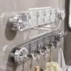 Nuevo gancho de ventosa giratorio de lujo ligero con forma de fila, gancho de ondulación de agua, sin perforaciones, fuerte capacidad de carga, gancho para baño y cocina