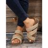 Sandalias informales de gran tamaño para mujer, estilo transfronterizo, estilo europeo y americano, nuevas sandalias cruzadas de suela gruesa y plana para comercio exterior, 2023